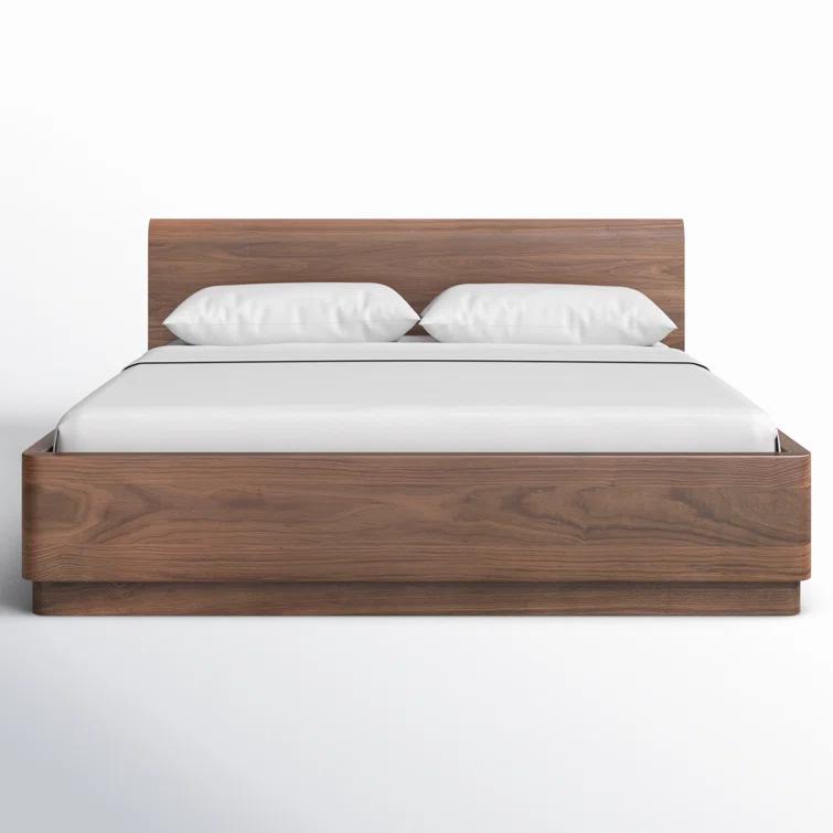 Rina Curved Oak Pedestal Bed