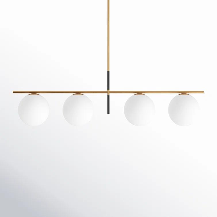 Drake 4 Light Glass Steel Dimmable Pendant