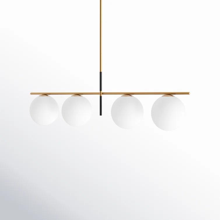 Drake 4 Light Glass Steel Dimmable Pendant