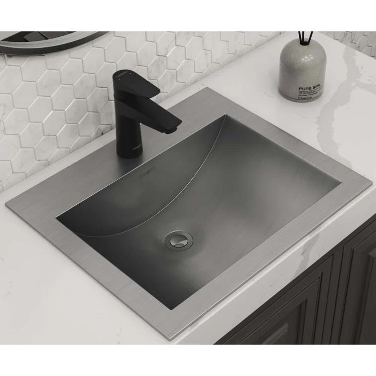 Ruvati 21 x 17 inch Drop-in Topmount Bathroom Sink Stainless Steel