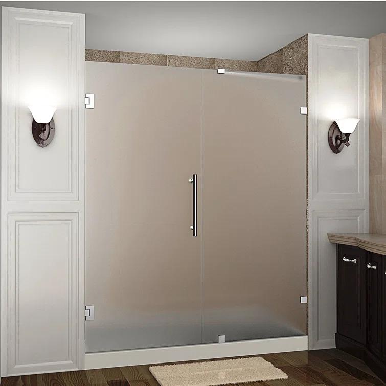 Nautis 72" H Hinged Frameless Shower Door