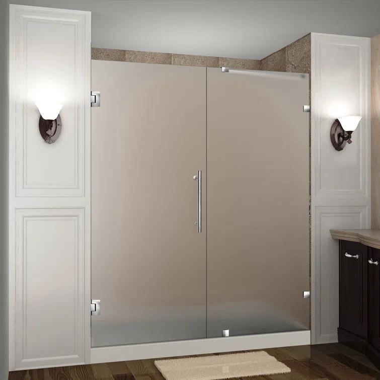 Nautis 72" H Hinged Frameless Shower Door