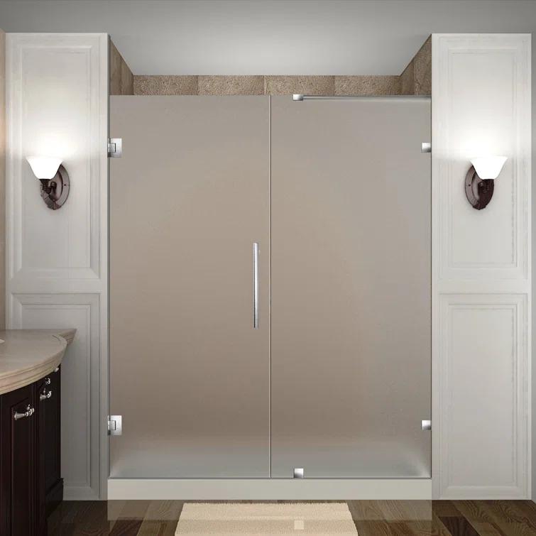Nautis 72" H Hinged Frameless Shower Door
