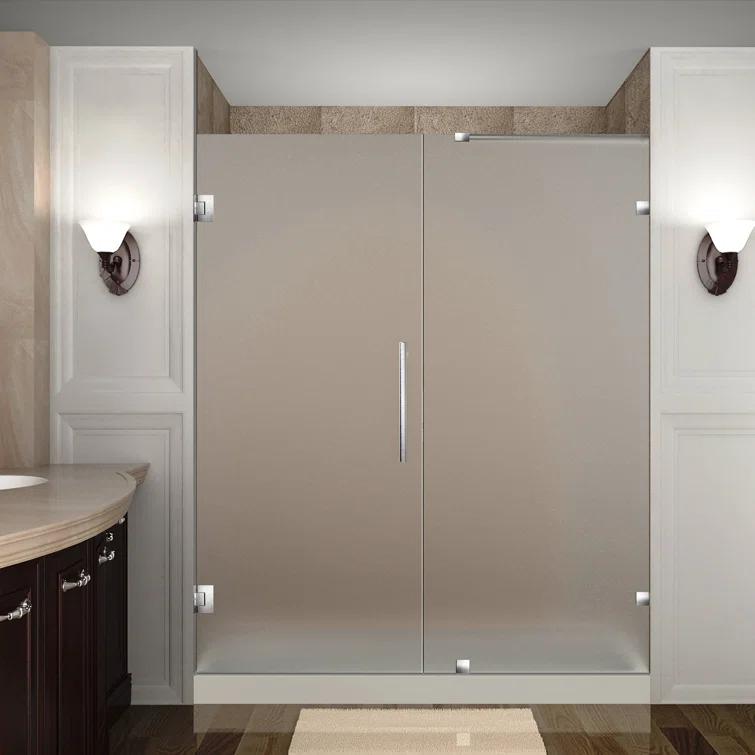 Nautis 72" H Hinged Frameless Shower Door