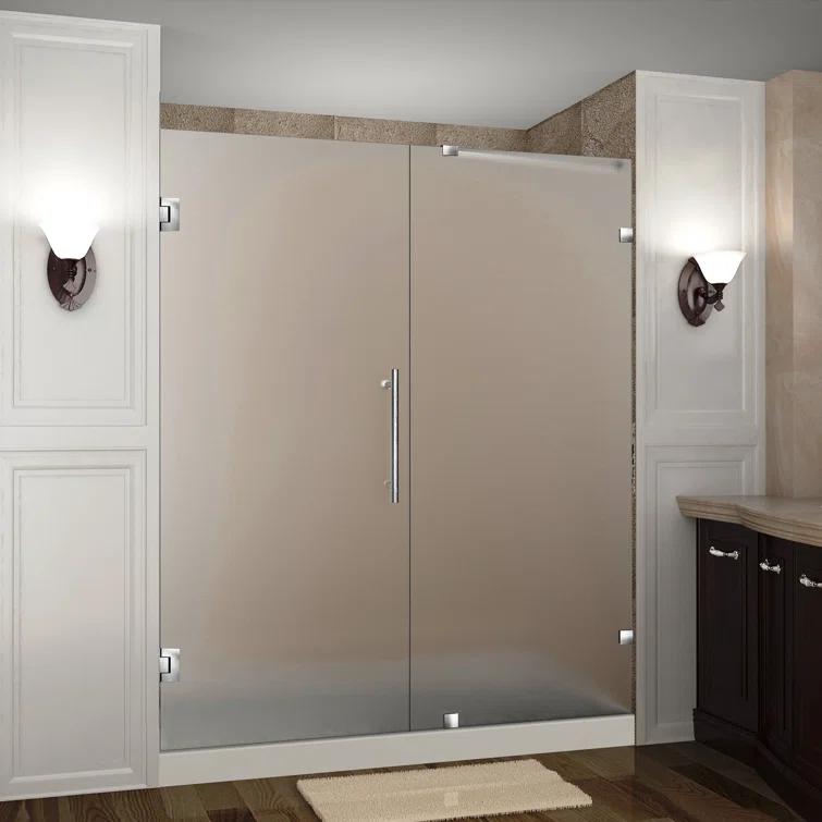 Nautis 72" H Hinged Frameless Shower Door