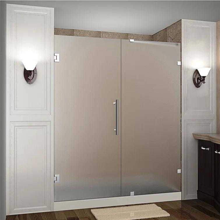 Nautis 72" H Hinged Frameless Shower Door
