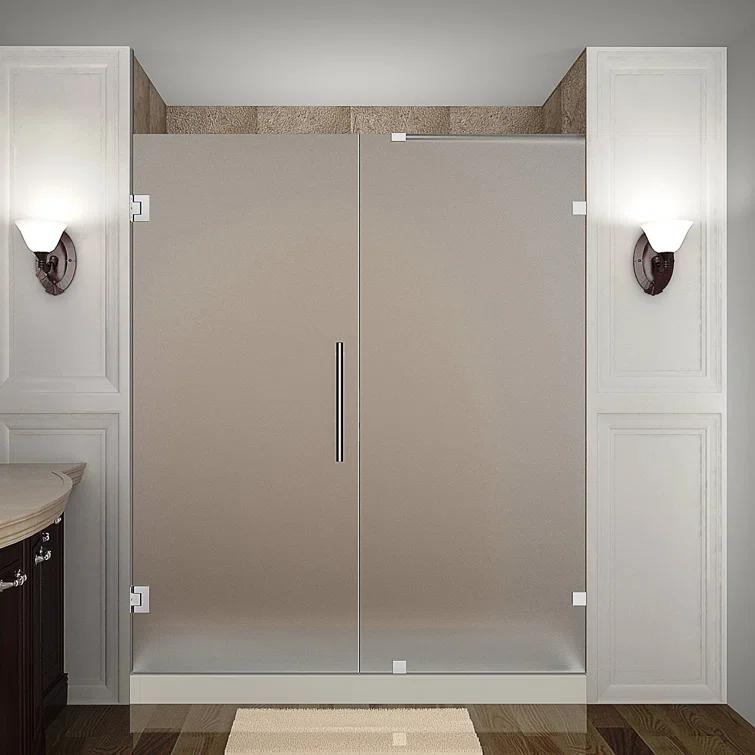 Nautis 72" H Hinged Frameless Shower Door