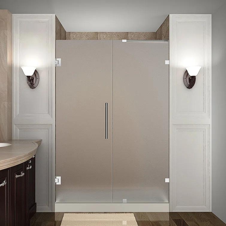Nautis 72" H Hinged Frameless Shower Door