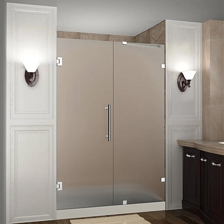 Nautis 72" H Hinged Frameless Shower Door