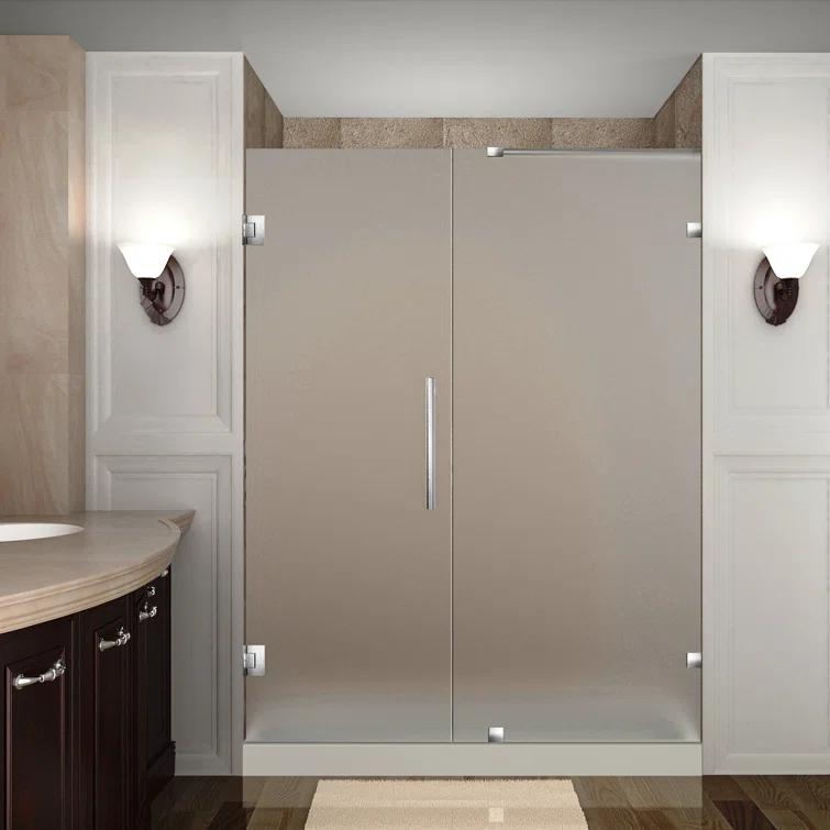 Nautis 72" H Hinged Frameless Shower Door