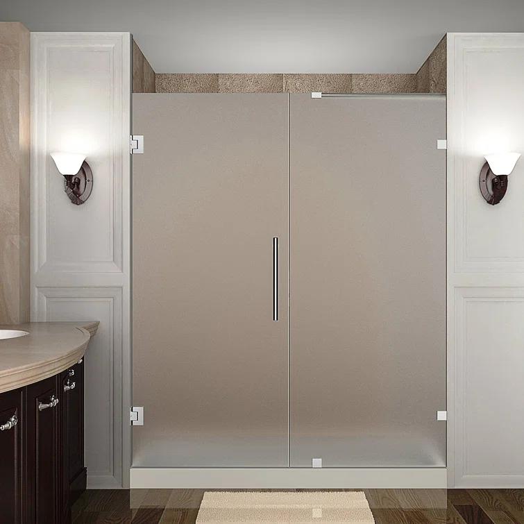 Nautis 72" H Hinged Frameless Shower Door