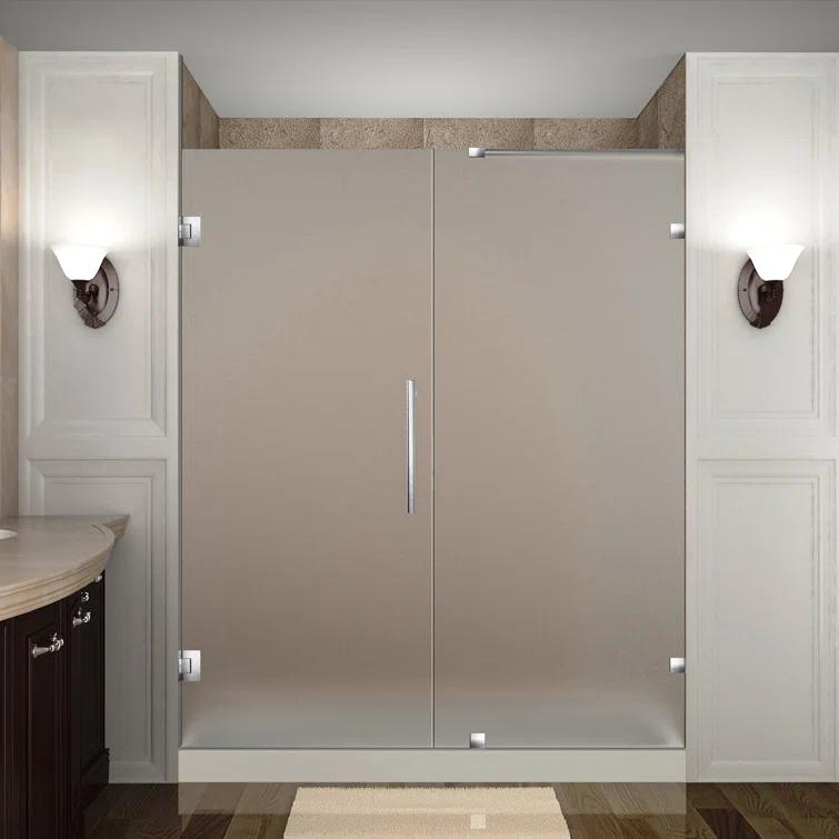 Nautis 72" H Hinged Frameless Shower Door