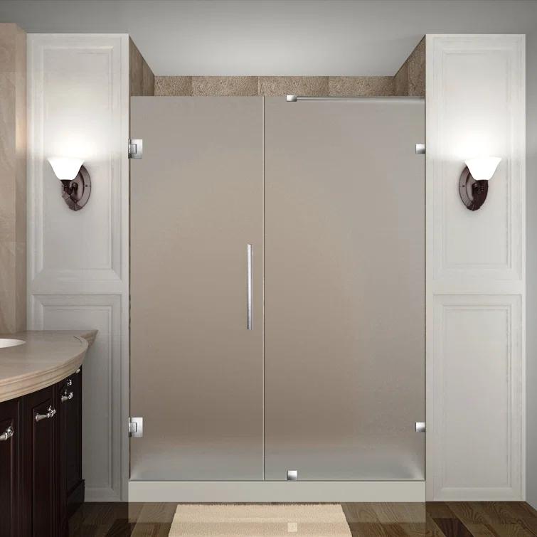 Nautis 56" x 72" Hinged Completely Frameless Shower Door