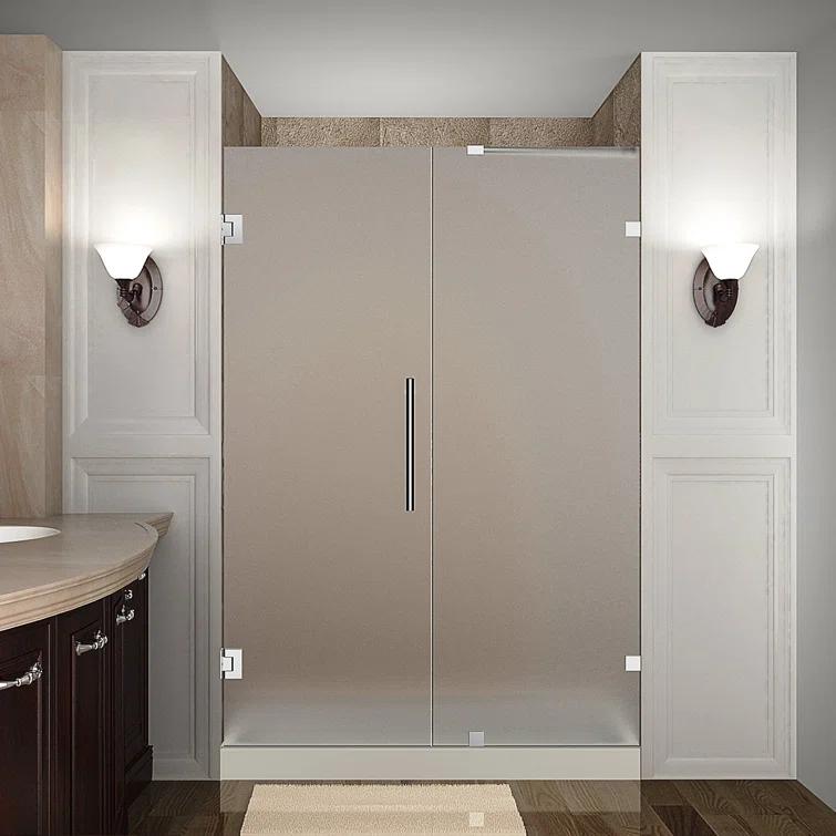 Nautis 72" H Hinged Frameless Shower Door