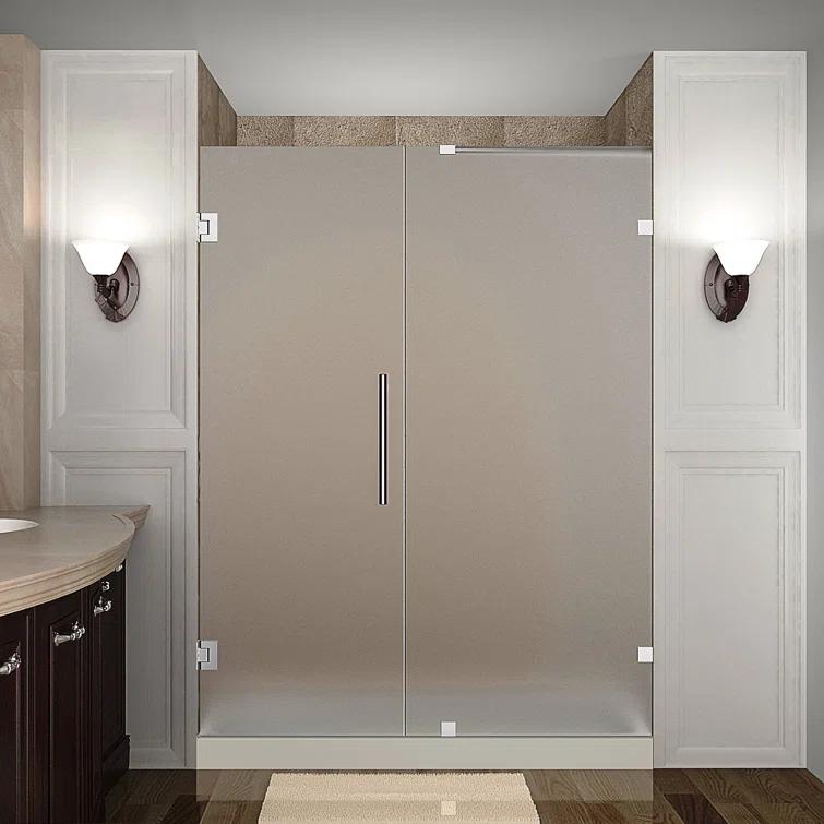 Nautis 72" H Hinged Frameless Shower Door