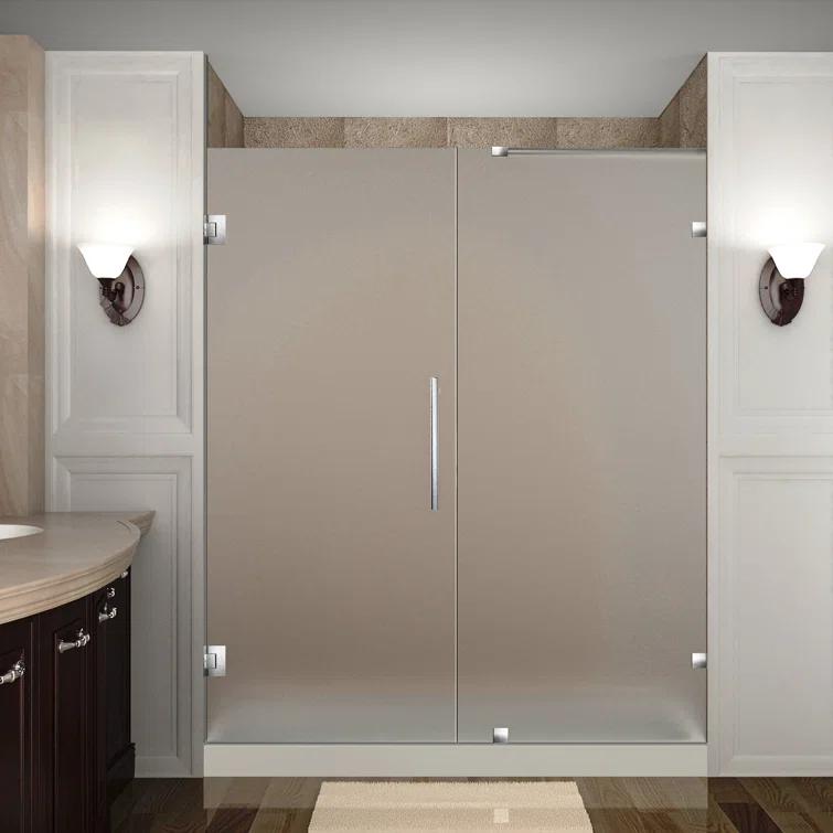 Nautis 72" H Hinged Frameless Shower Door