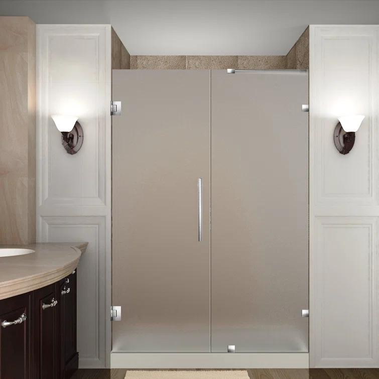 Nautis 72" H Hinged Frameless Shower Door
