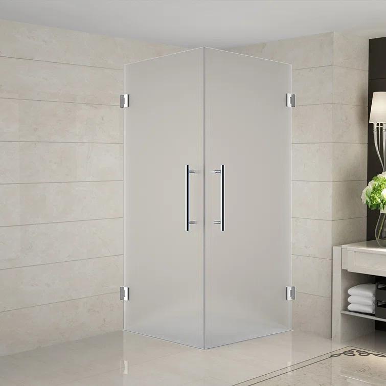 Vanora Completely Frameless 32" x 72" Square Hinged Shower Enclosure