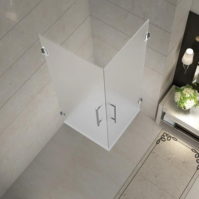 Vanora Completely Frameless 32" x 72" Square Hinged Shower Enclosure