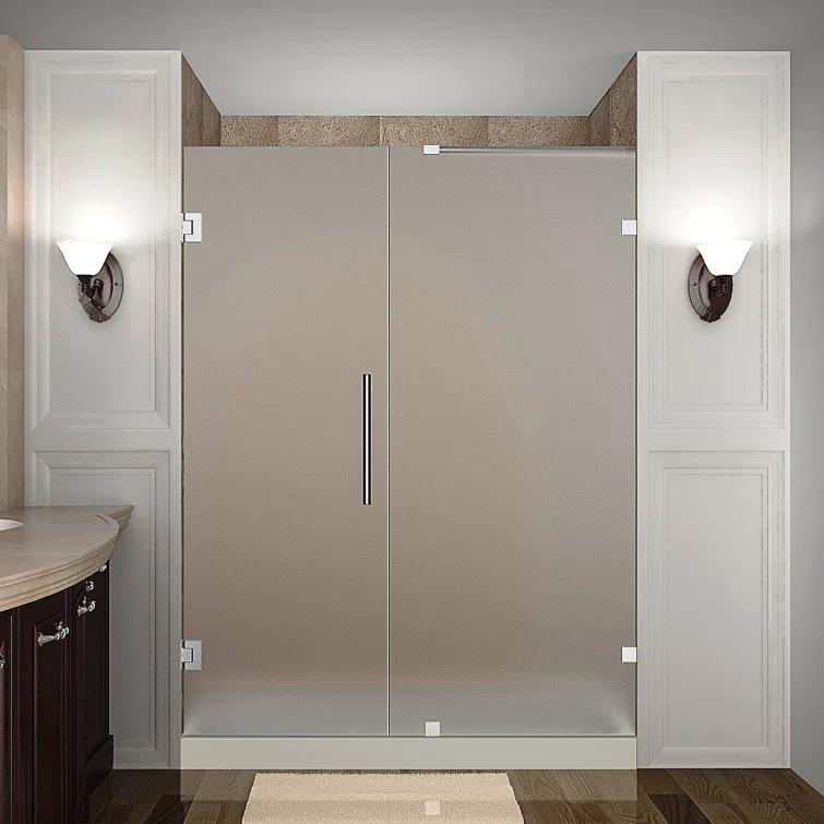 Nautis 72" H Hinged Frameless Shower Door