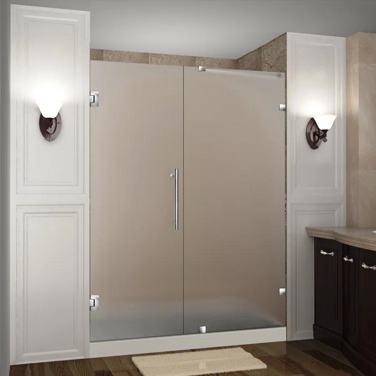 Nautis 72" H Hinged Frameless Shower Door