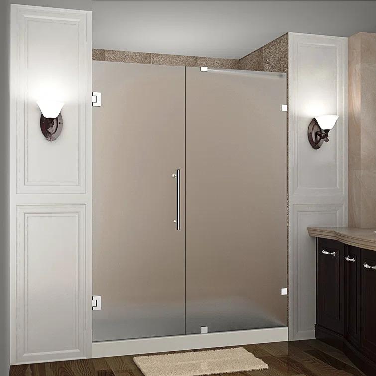 Nautis 72" H Hinged Frameless Shower Door