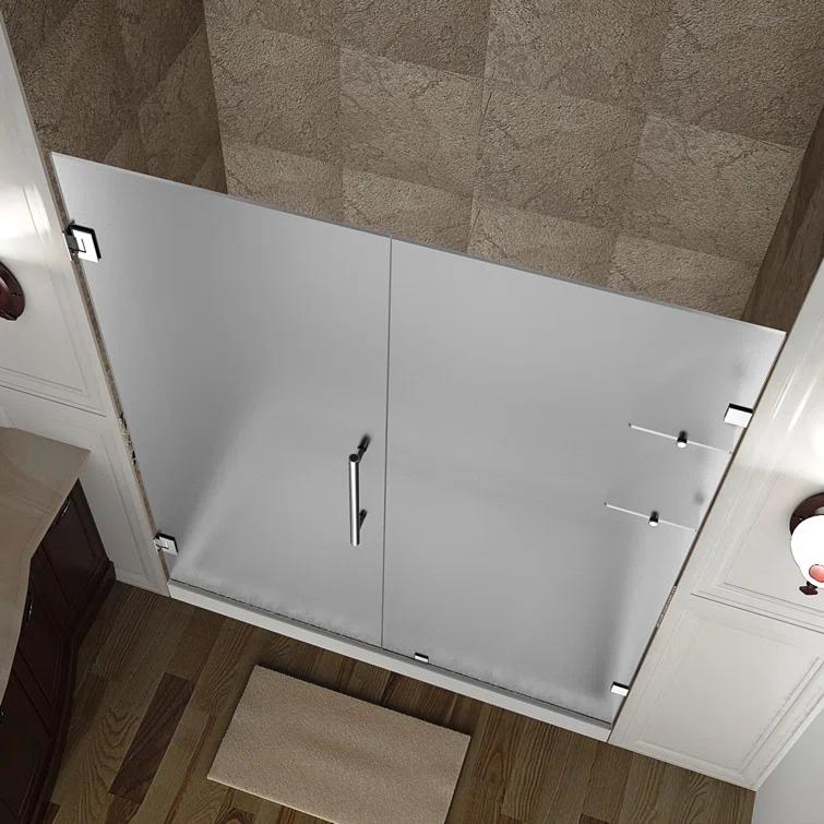 Nautis GS 48" x 72" Hinged Completely Frameless Shower Door with Shelves