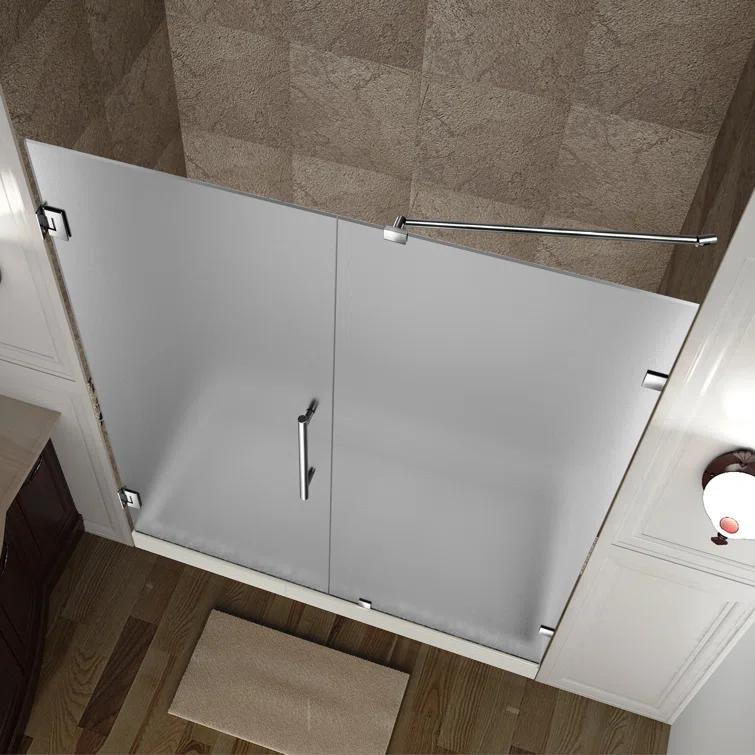 Nautis 30" W x 72'' H Hinged Frameless Shower Door