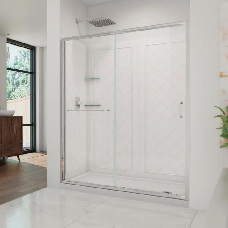 Infinity-Z 0" x 76.75" W Semi-Frameless Shower Enclosure