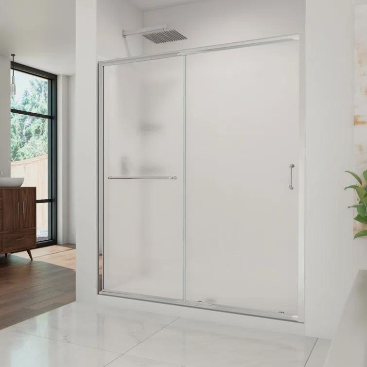 Infinity-Z 60" x 76.75" Rectangle Sliding Shower Enclosure with Base Included