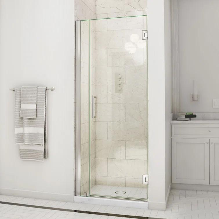 Unidoor 34" W x 72" H Hinged Frameless Shower Door with Clearmax™ Technology