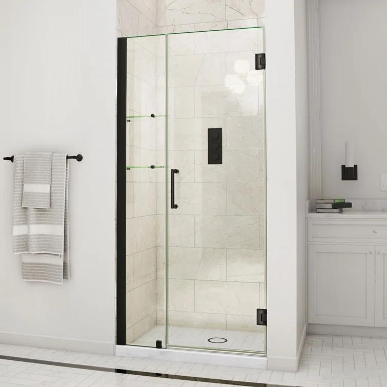 Unidoor 35" W x 72" H Frameless Shower Door with ClearMax Glass Treatment