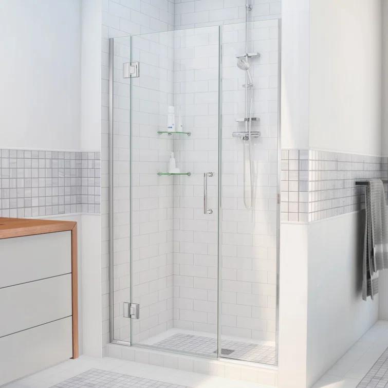 Unidoor-X 55.5" W x 72" H Frameless Shower Door with Fixed Panel