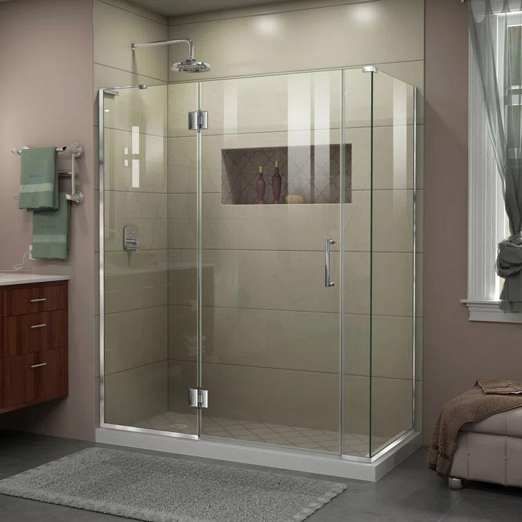 DreamLine Unidoor-X 58.5" W x 34.38" D x 72" H Frameless Rectangle Shower Enclosure E32806534L-01