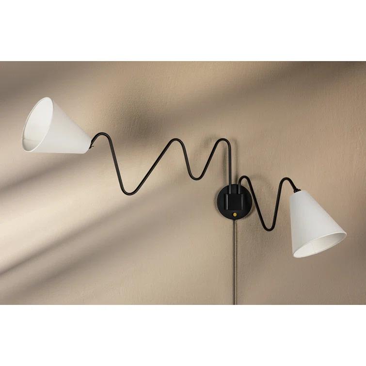 Dellon Double Plug-In Sconce - Black / Double