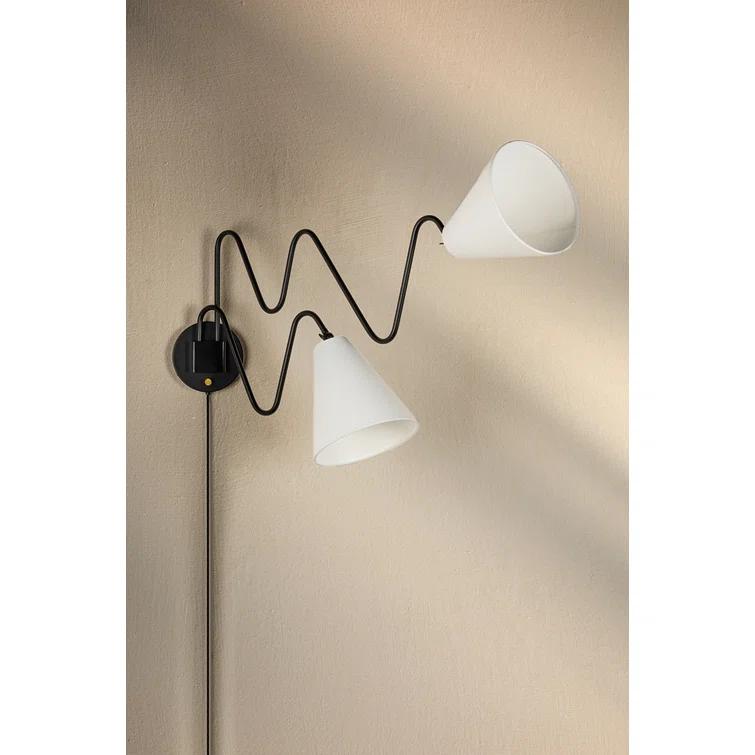 Dellon Double Plug-In Sconce - Black / Double