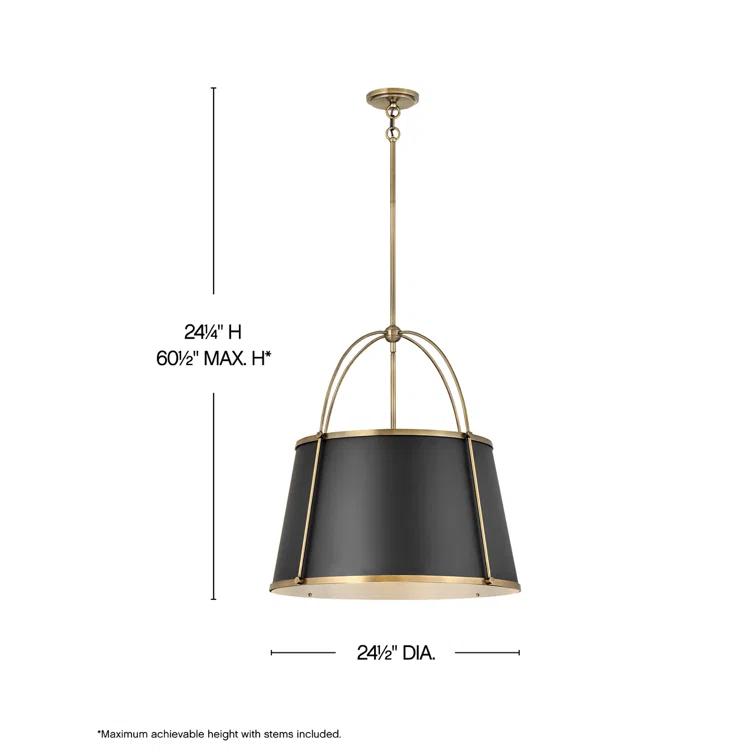 4895WS-Hinkley Lighting-Clarke - 4 Light Large Pendant in Traditional-Transitional Style - 24.5 Inches Wide by 25.25 Inches High-Warm Brass Finish