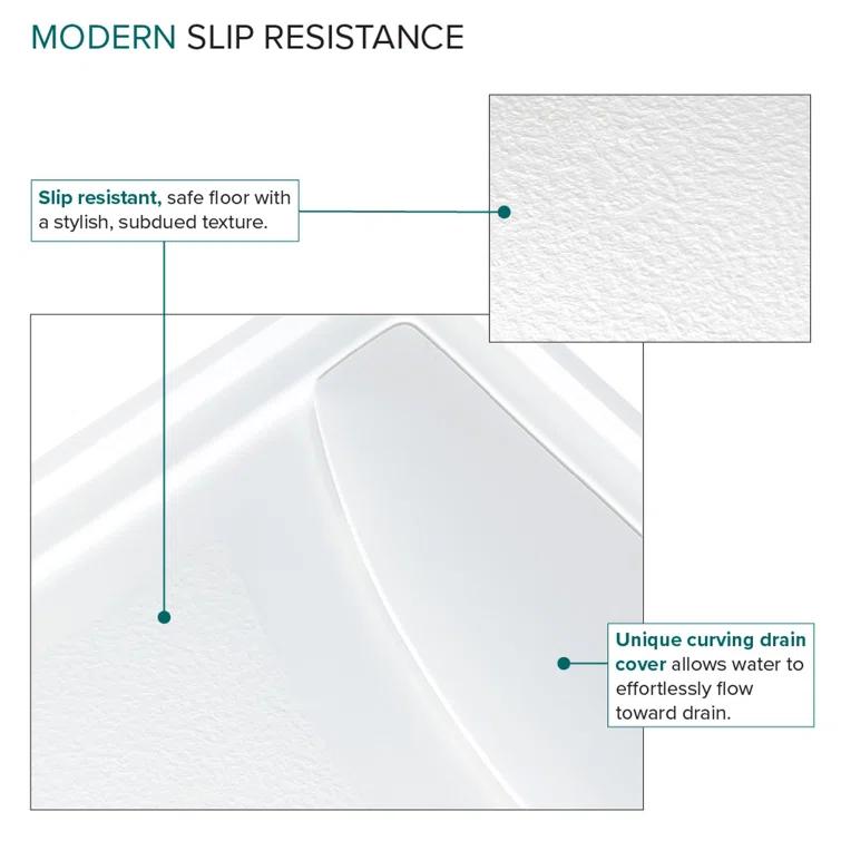 Transolid Transolid 60-in x 32-in Cast Solid Surface Shower Base with Linear FSL6032L-01