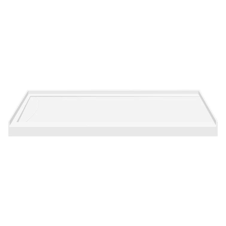 Transolid Transolid 60-in x 32-in Cast Solid Surface Shower Base with Linear FSL6032L-01
