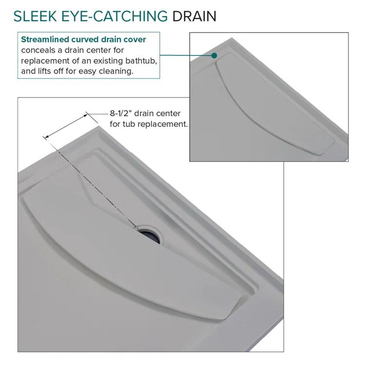 Transolid Transolid 60-in x 32-in Cast Solid Surface Tub Replacement Base Linear FSLB6032L-87