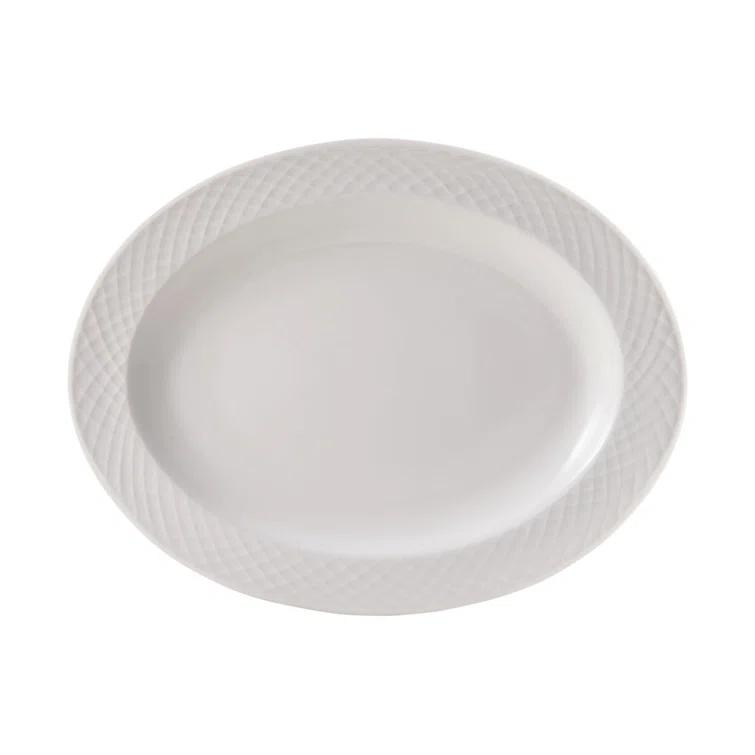 Mikasa Mikasa Trellis 16in. Lightweight Chip-Resistant Bone China Serving Platter