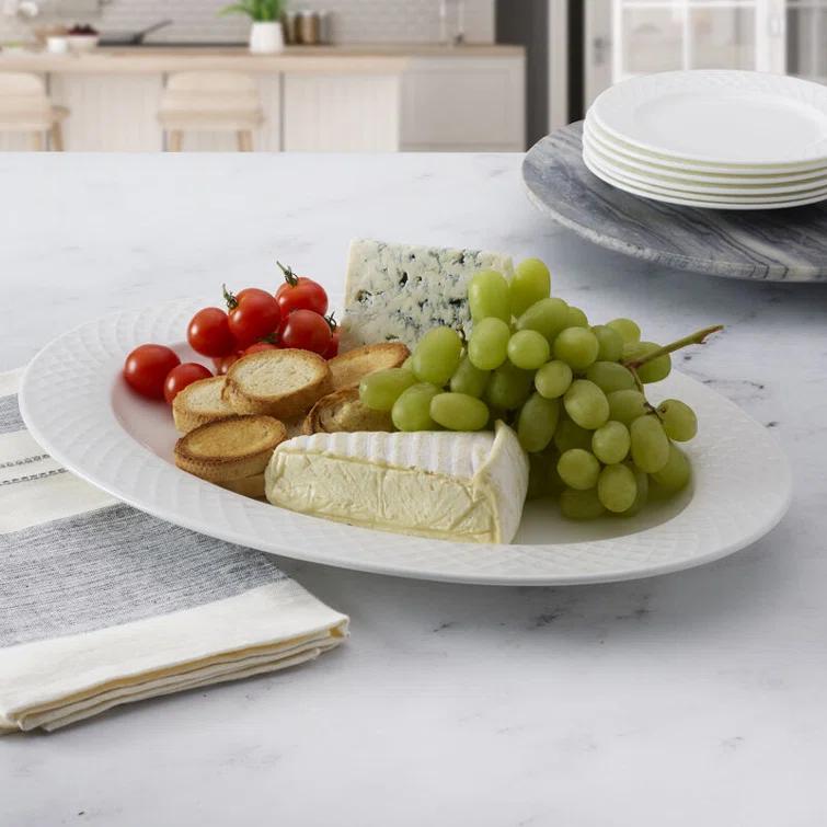 Mikasa Mikasa Trellis 16in. Lightweight Chip-Resistant Bone China Serving Platter