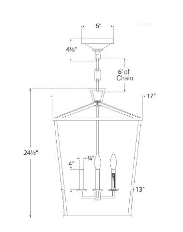 Darlana 24.5" Black Aged Iron Glass Chandelier