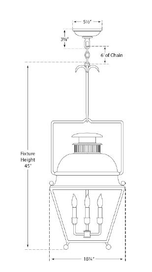 Holborn Old White 4-Light Glass Lantern Pendant