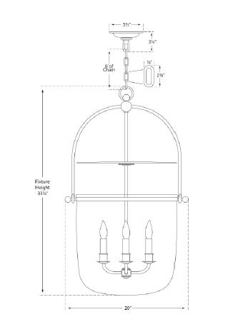 Lorford Aged Iron and Mercury Glass 4-Light Chandelier