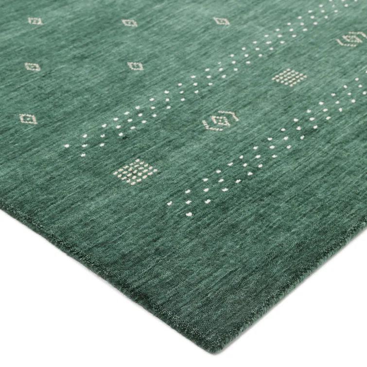 Cyrena Hand-Loomed Wool Rug - Green / 9' x 12'