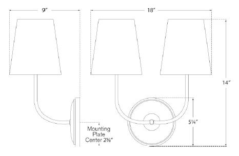 Vendome Bronze 2-Light Fabric Shade Sconce
