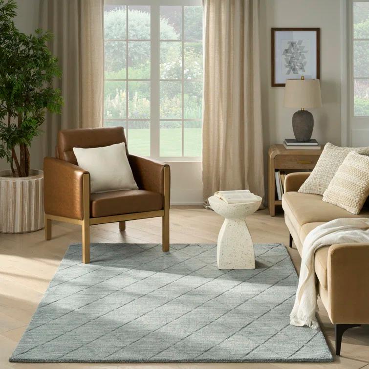 Nourison Wool Haven Blue Modern Wool Indoor Rug