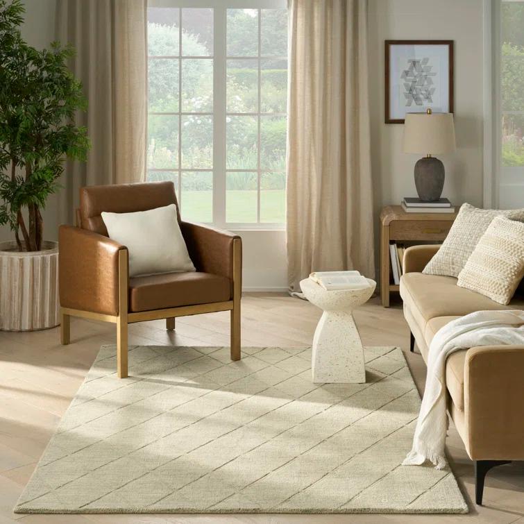 Nourison Wool Haven Sage Modern Wool Indoor Rug