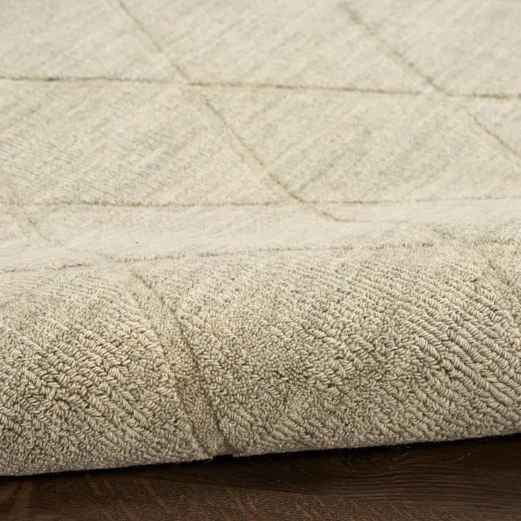 Nourison Wool Haven Sage Modern Wool Indoor Rug
